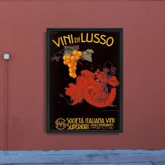 Vintage Posteria Plagát do obývačky Plagát do obývačky Vini di Lusso taliansky vínny plagát A3 - 29,7x42 cm