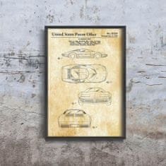 Vintage Posteria Plagát Plagát Americký patent Corvette A1 - 59,4x84,1 cm