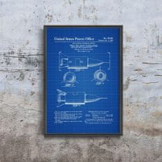Vintage Posteria Poster na stenu Poster na stenu Patent Spojených štátov amerických na vesmírne vozidlo A4 - 21x29,7 cm