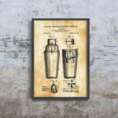 Vintage Posteria Plagát na stenu Plagát na stenu Miešačka na miešanie nápojov Americký patent A2 - 42x59,4 cm