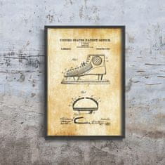 Vintage Posteria Plagát Plagát Americký patent na ľadový hokej Johnson Shoe A4 - 21x29,7 cm