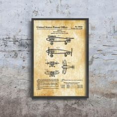 Vintage Posteria Retro plagát Retro plagát Patent na vertikálny vzlet a pristátie lietadla A4 - 21x29,7 cm