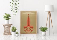 Vintage Posteria Plagát Plagát Plagát pre olympijské hry v Moskve A4 - 21x29,7 cm
