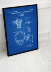 Vintage Posteria Poster Poster Americký patent na basketbalový kôš A4 - 21x29,7 cm