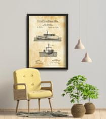 Vintage Posteria Poster Poster Americký patent na remorkér A4 - 21x29,7 cm