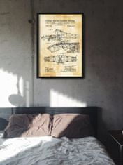 Vintage Posteria Plagát na stenu Plagát na stenu Patent na lietajúci stroj Alexandra Bella A1 - 59,4x84,1 cm