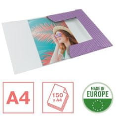 Esselte Doska s gumičkou "Colour Breeze", levanduľová, kartónová, A4, 628495