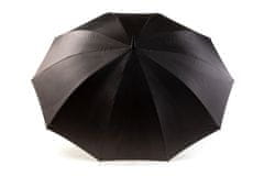 10-lúčový trstinový dáždnik s pogumovanou rukoväťou Soft Touch, čierna