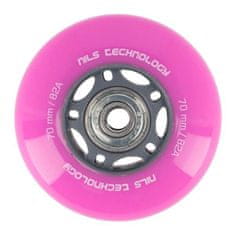 Nils Extreme PU kolieska s ložiskami 70x24mm ABEC 7 ružové