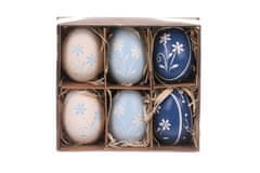 Autronic Kraslice z pravých vajíčok, modro-biela varianta. Cena 6ks v krabičke. VEL6022