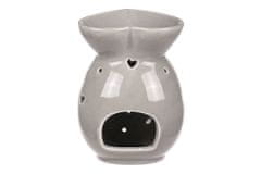 Autronic Aróma lampa, tvar srdiečka, šedivá farba, porcelán. ARK3521-GREY