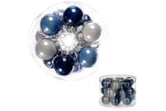 Autronic Ozdoby sklenené, modro-biele farby, pr.4cm, cena za 1 balenie (18ks) VAK108-4