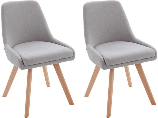 Danish Style Jedálenská stolička Rafal (Súprava 2 ks), svetlosivá