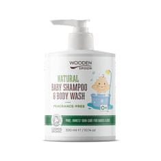 WoodenSpoon Detský sprchový gél a šampón na vlasy 2v1 bez parfumácie WoodenSpoon 300 ml