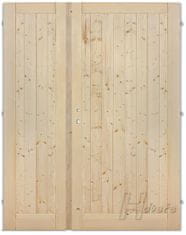 Hdveře Palubkové dvere dvojkrídlové 125, 145 plné s drevenou zárubňou + fab, pravá, 145 cm