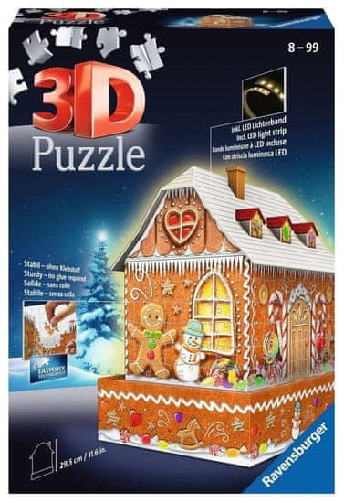 Ravensburger Svietiace 3D puzzle Nočná edícia Perníková chalúpka 216 dielikov
