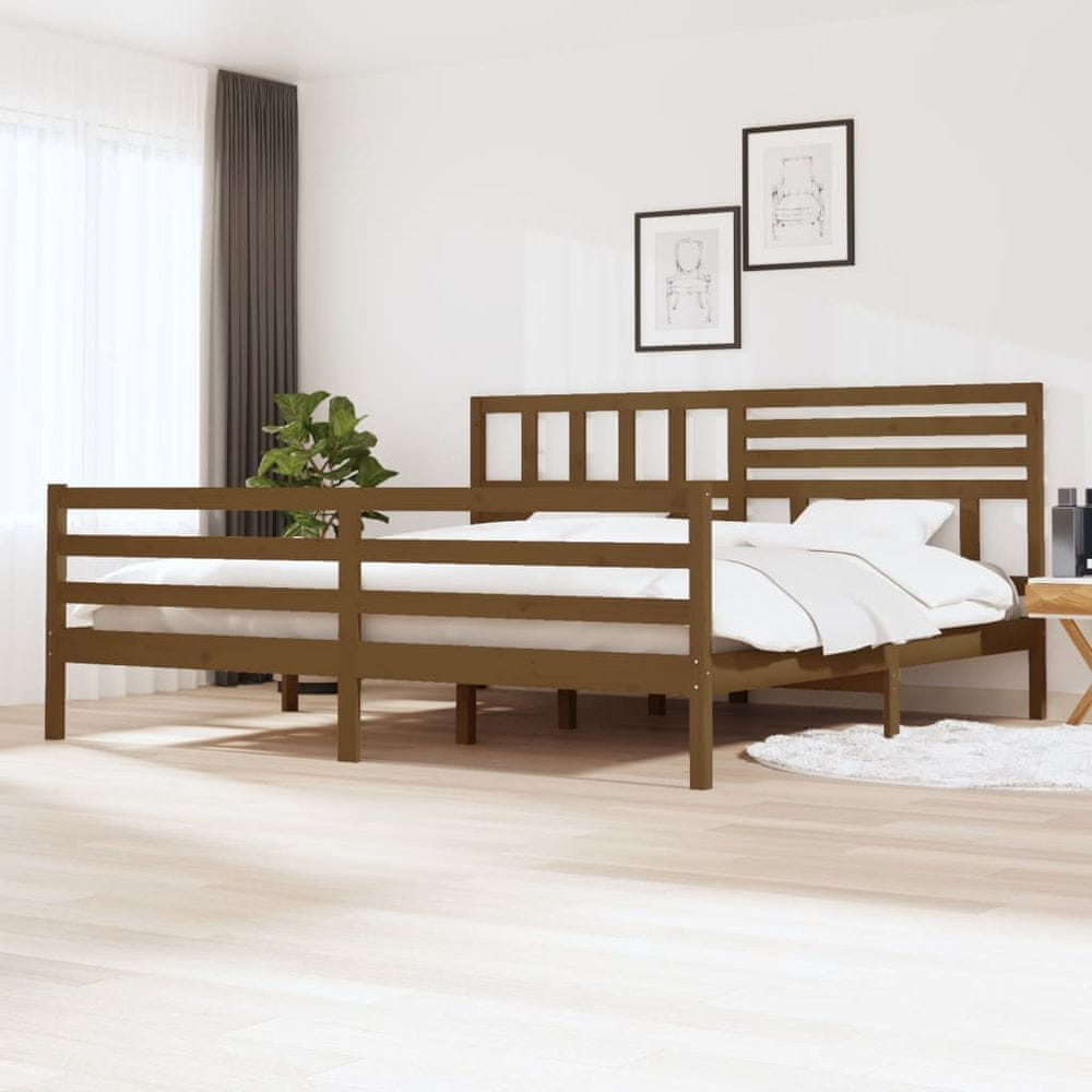 Petromila vidaXL Rám postele medovo-hnedý masívne drevo 200x200 cm