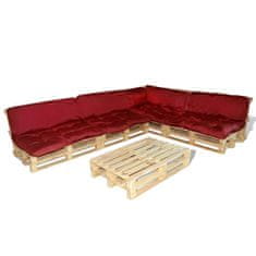 Vidaxl 41519 Set of 9 Back/Seat Cushions for Pallet Lounge Set Wine Red