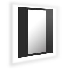 Vidaxl LED kúpeľňová zrkadlová skrinka lesklá čierna 40x12x45 cm