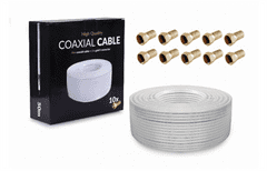 Opticum Set Koaxiálny kábel OPTICUM RG6 AX2S-48, 50m + 10 x konektor F GOLD