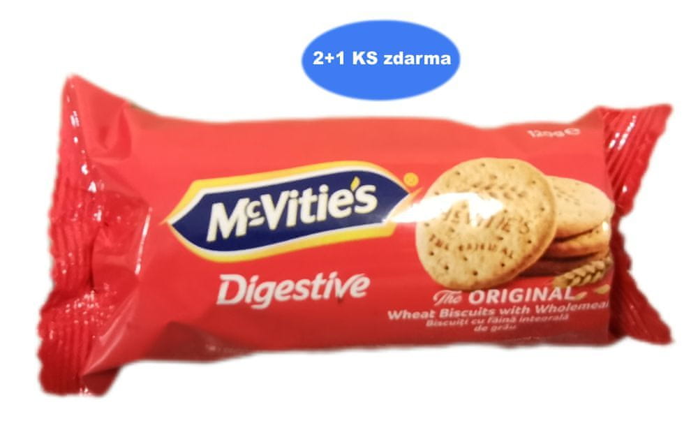 McVitie\'s sušienky s príchuťou celozrnnej pšenice 120g (2+1 ks zdarma)