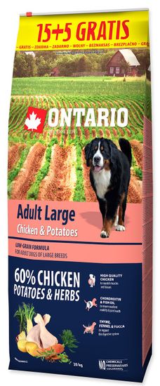 Ontario Adult Large Chicken & Potatoes 15 + 5 kg