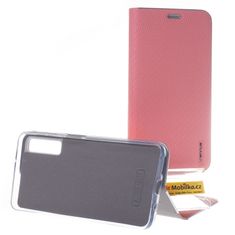 Telone Puzdro Vennus Book Carbon Samsung Galaxy A7 2018 A750 Růžové