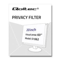 Qoltec Privacy Filter RODO 20" | 16:10