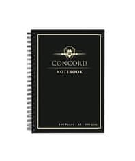 Concord Špirálový zošit, čierna, A5, linajkový, 70 listov, 8959