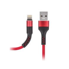 maXlife Nabíjací kábel MXUC-01 iPhone / iPad / iPod 8-PIN s rýchlym nabíjaním 2A, červený