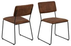 Design Scandinavia Jedálenská stolička Cornelia (SET 2 ks), tkanina, hnedá