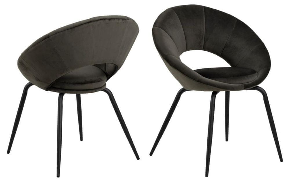 Design Scandinavia Jedálenská stolička Julia (SET 2 ks), tkanina, tmavo zelená
