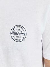 Jack&Jones Pánske polo triko JJESHARK Slim Fit 12205025 White Navy Blazer (Veľkosť M)