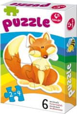 Kukuryku Baby puzzle Zvieratká 6v1 (2-4 dieliky)