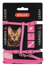 Zolux Postroj mačka s vodítkom 1,2m ružový