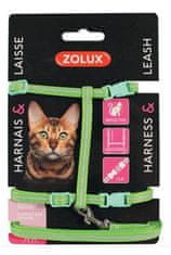 Zolux Postroj mačka s vodítkom 1,2m zelený