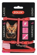Zolux Postroj mačka s vodítkom 1,2m červený