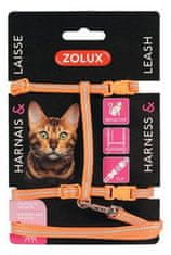 Zolux Postroj mačka s vodítkom 1,2m oranžový