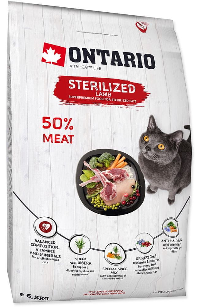 Ontario Cat Sterilised Lamb 5kg