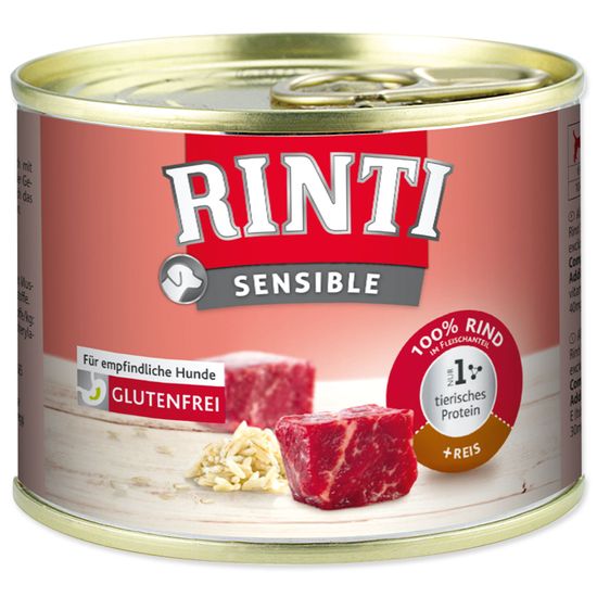 RINTI Sensible konzerva hovädzie + ryža 12 x 185g