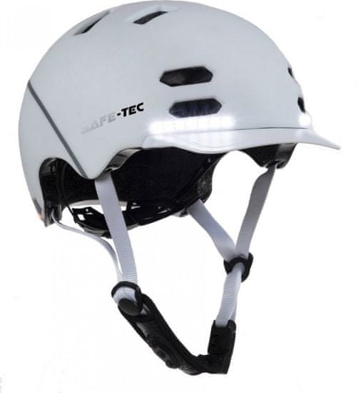 4DAVE SAFE-TEC Múdra Bluetooth helma/ SK8 White M