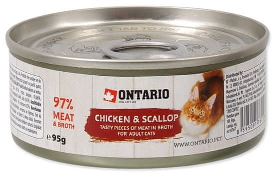 Ontario konzerva Cat Chicken Pieces+Scallop 12 x 95g