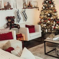 Decor By Glassor Ručne šitá vianočná ponožka kockovaná