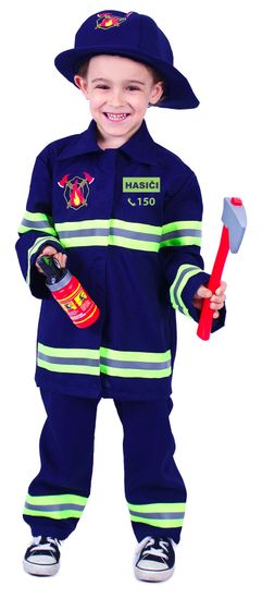 Rappa Detský kostým hasič s českou potlačou