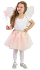 Rappa Detský kostým TUTU sukne ružová kvetinová víla s paličkou a krídlami