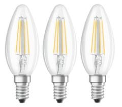Osram 3x LED žiarovka E14 B35 4W = 40W 470lm 2700K Teplá biela 300°