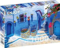 ENJOY Puzzle Tyrkysová ulica v Chefchaouene, Maroko 1000 dielikov