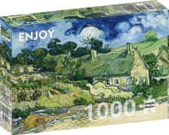 ENJOY Puzzle Vincent Van Gogh: Doškové chalupy v Cordeville 1000 dielikov