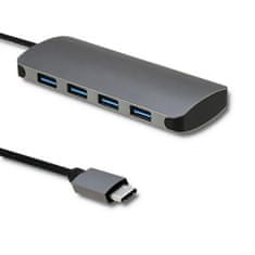 Qoltec Adaptér USB 3.1 typ C samec/4 x USB 3.0 samica | DC samica