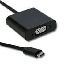 Qoltec Adaptér USB 3.1 typu C samec/samica VGA | 1080P | 23 cm